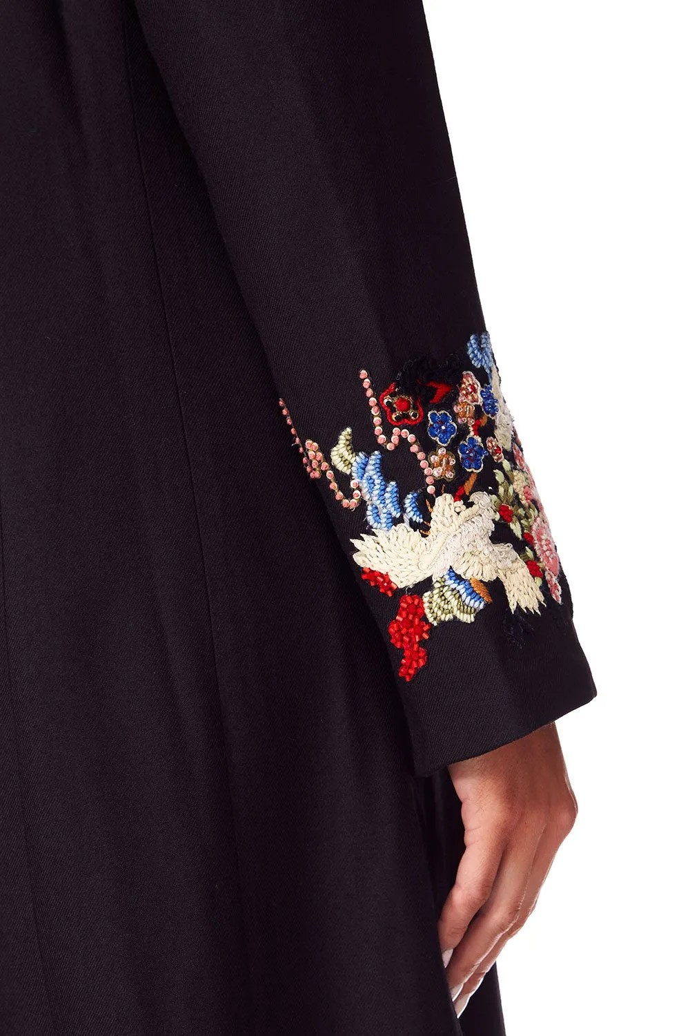 LONG CUT AWAY COAT TWIN SHADOW