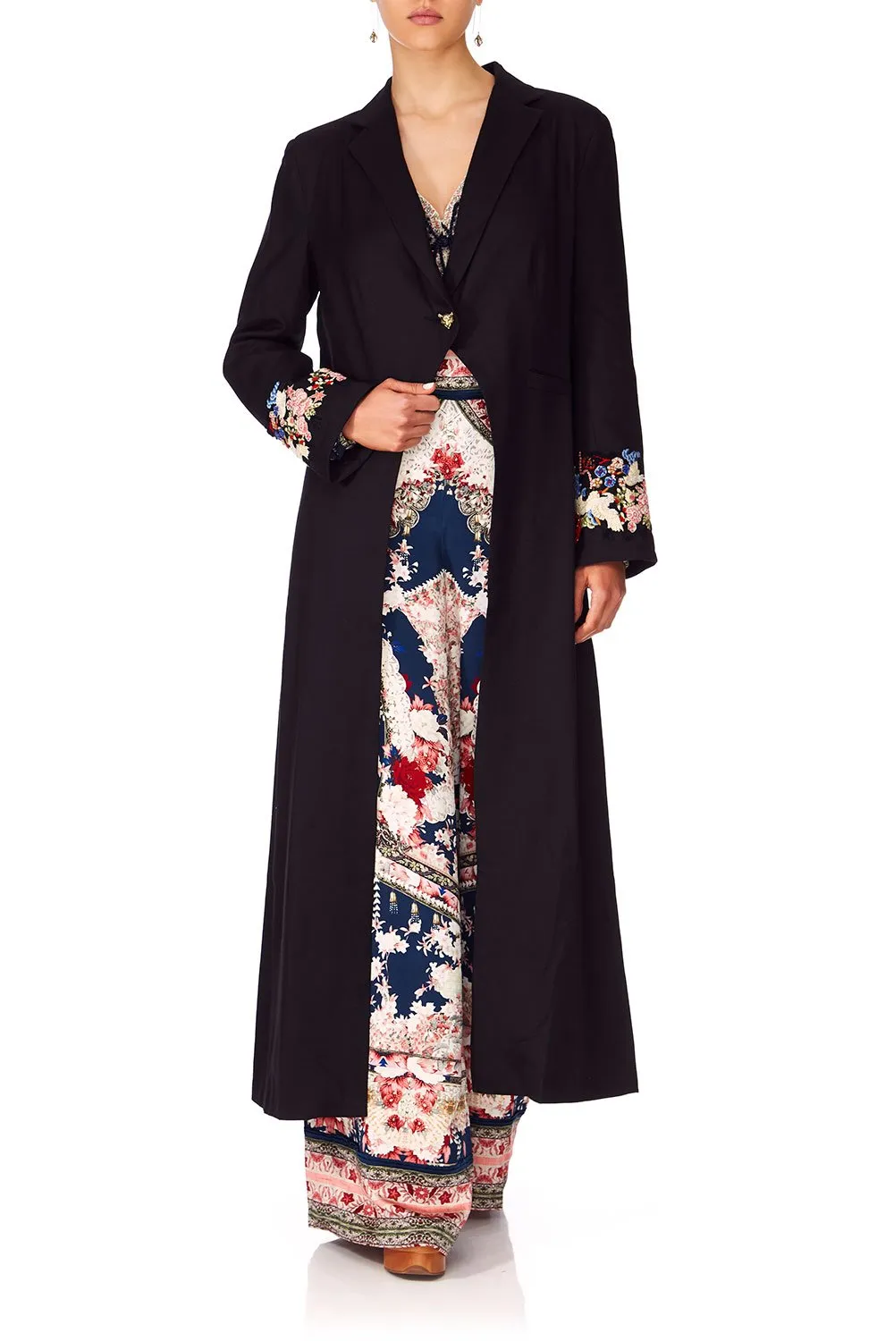 LONG CUT AWAY COAT TWIN SHADOW
