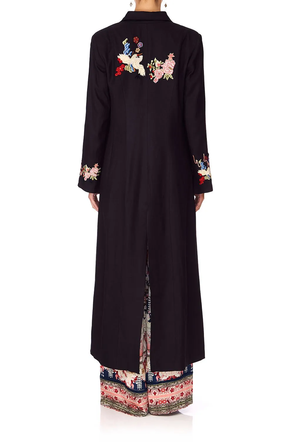 LONG CUT AWAY COAT TWIN SHADOW