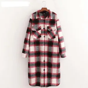 Loose over size wool coat