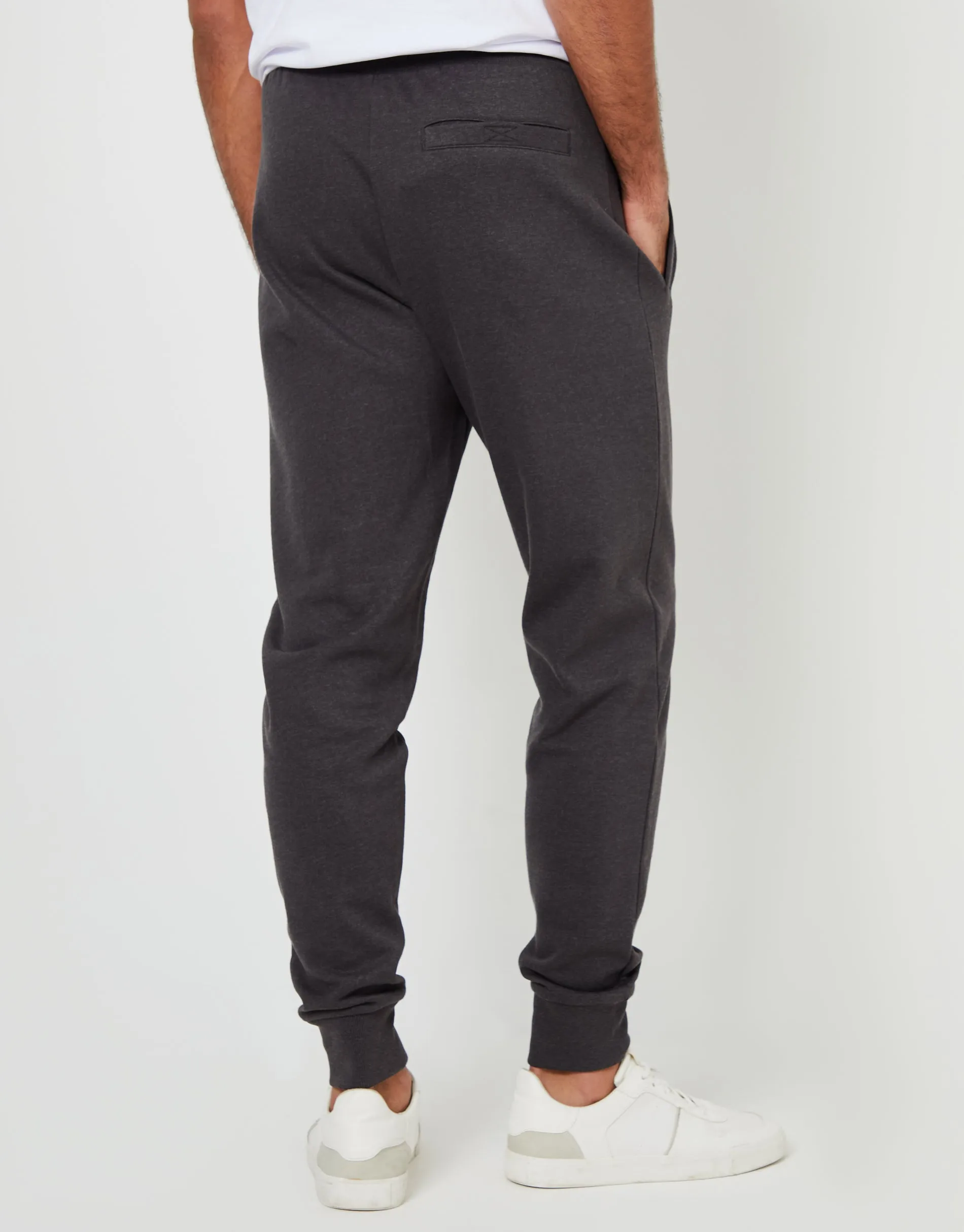 Men's Black & Charcoal Marl Regular Fit Joggers (2 Pack)