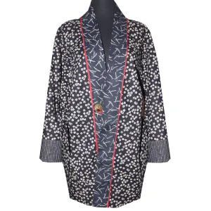 One of a Kind Handcrafted Japanese Indigo Print Kimono Jacket