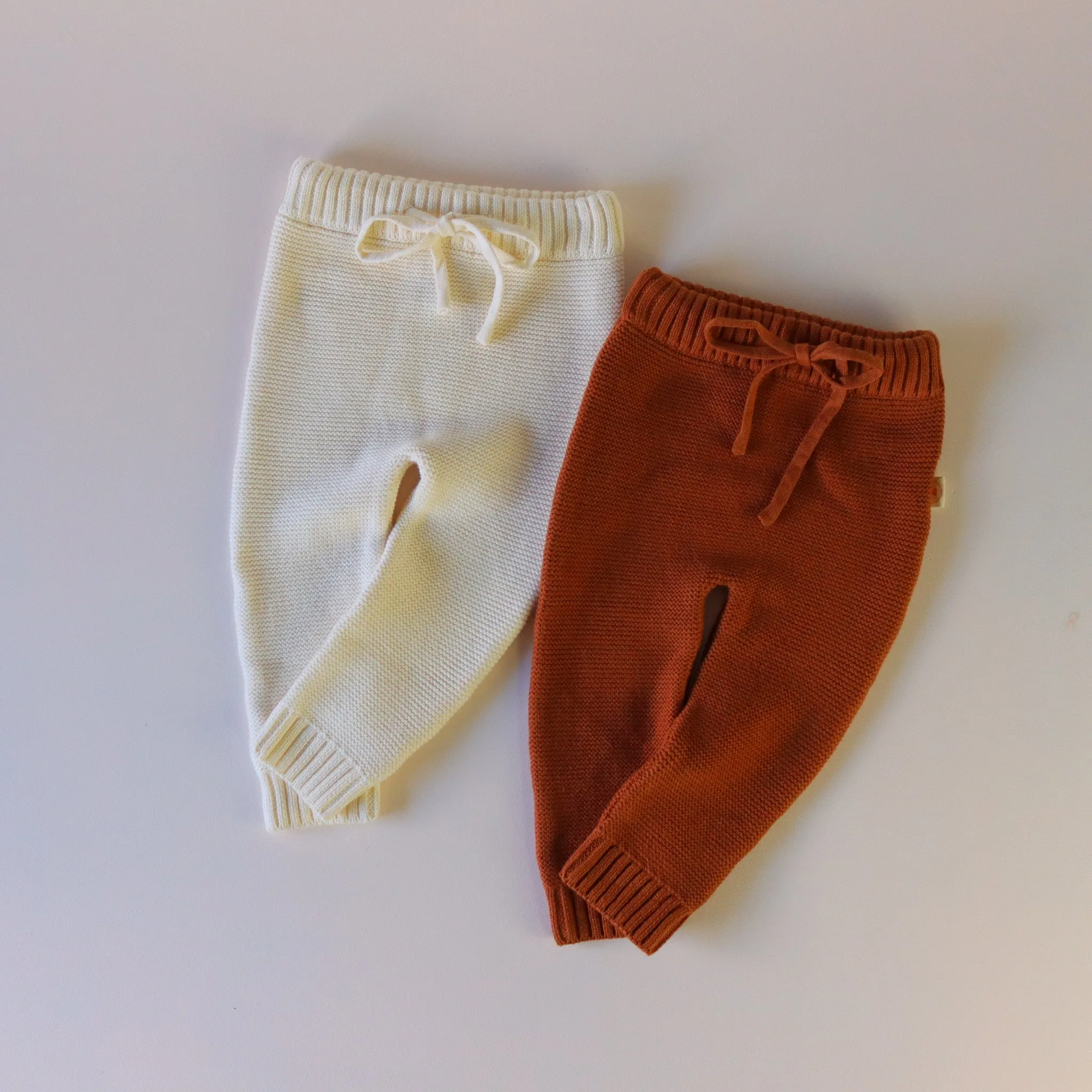 Organic Knit Pants - Snow