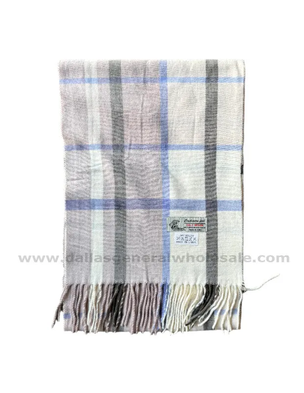 Pink & White Plaid Scarves Wholesale