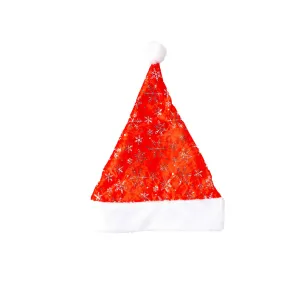 Red Chrismas Hat with Silver Snowflakes