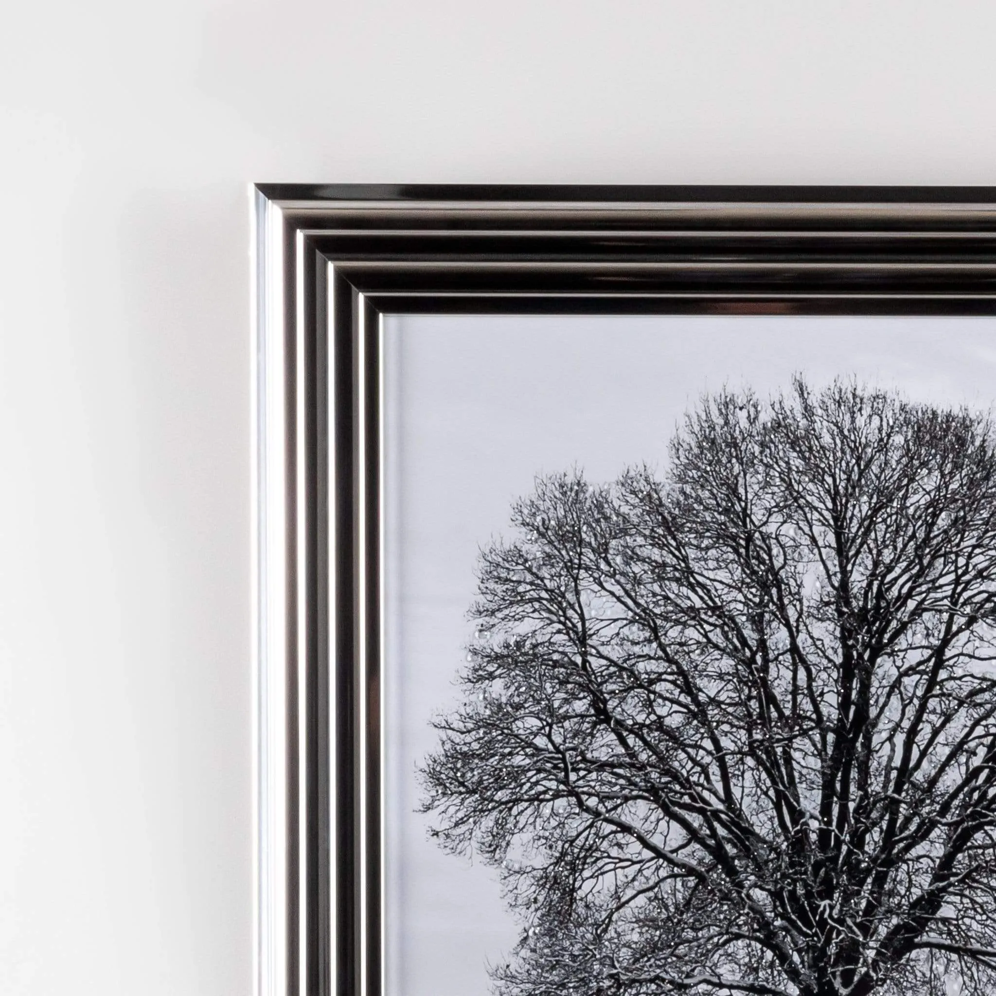 Shh Chrome Winter Tree Framed Picture 6868