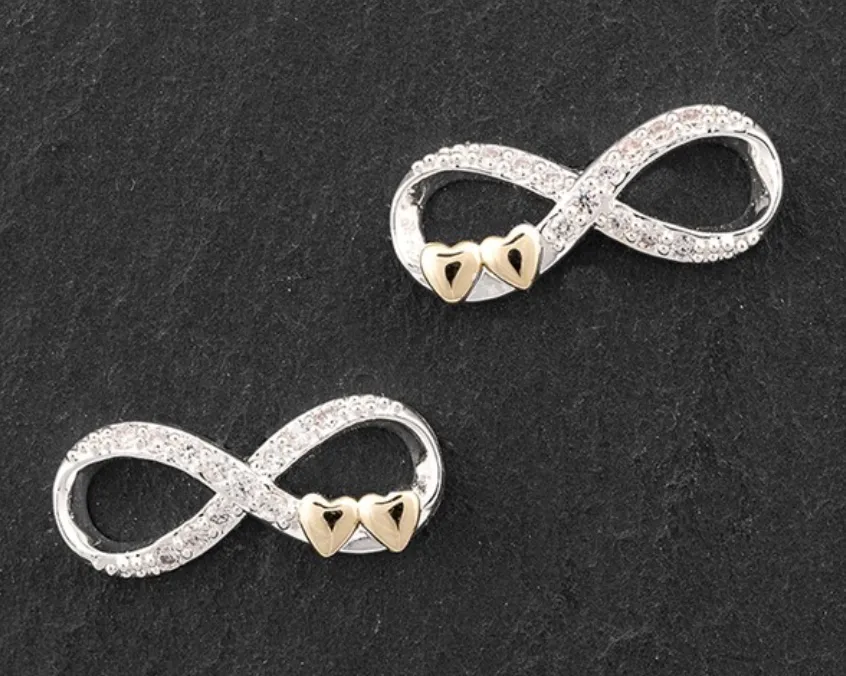 Silver And Gold Two Tone infinity Earrings