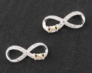 Silver And Gold Two Tone infinity Earrings
