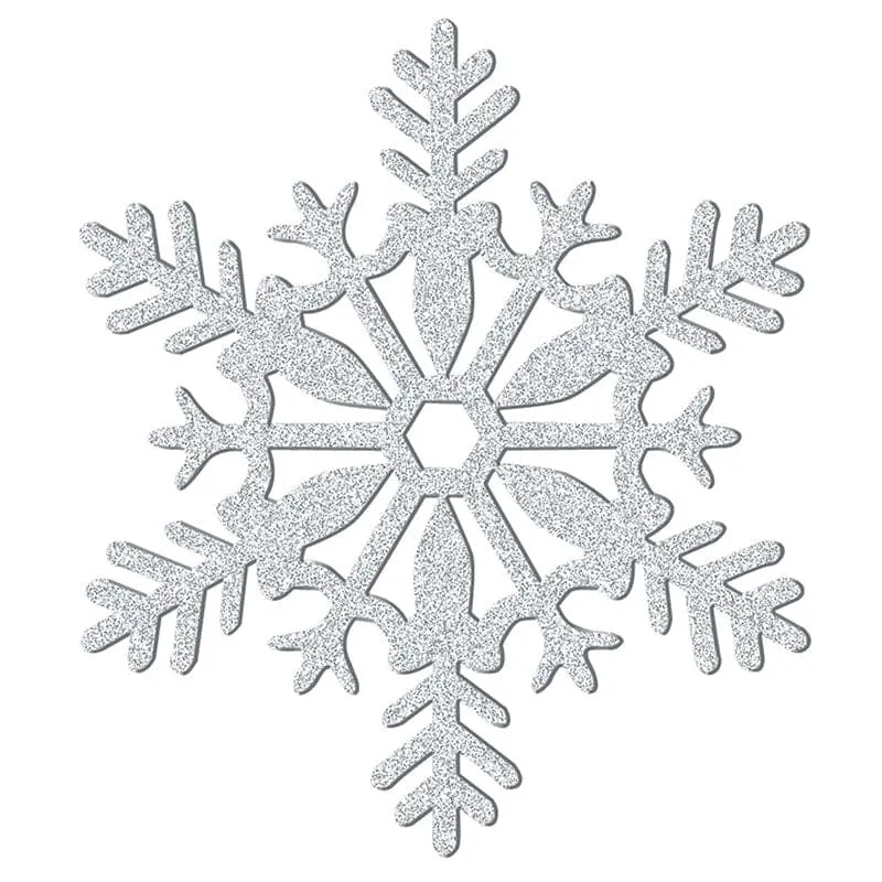 Silver Glitter Snowflake 11in
