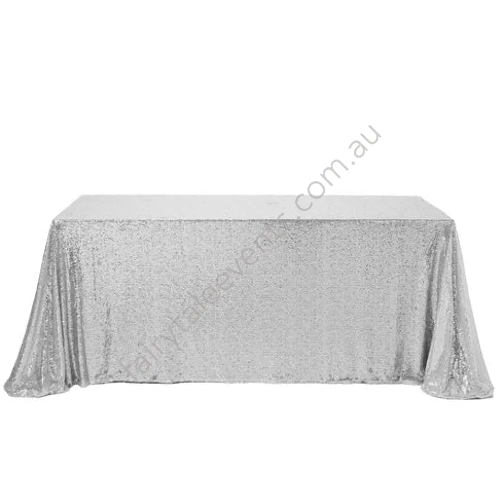 Silver sequin table cloth 320cm x 290cm