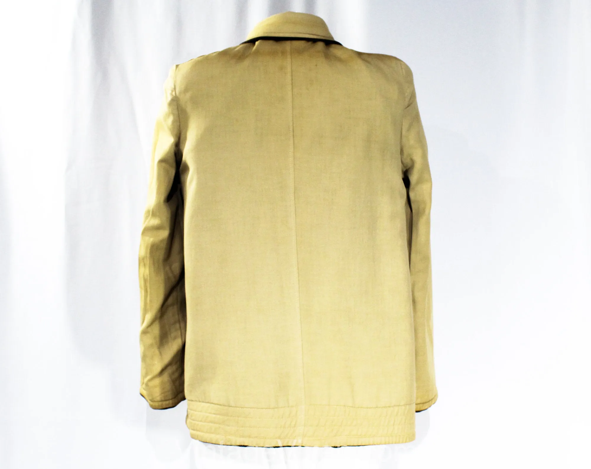 Size 6 1930s Reversible Coat - Authentic 30's Wool Tweed & Cotton Canvas Jacket with Art Deco Buttons - Rustic Ladies Work Wear - Bust 36