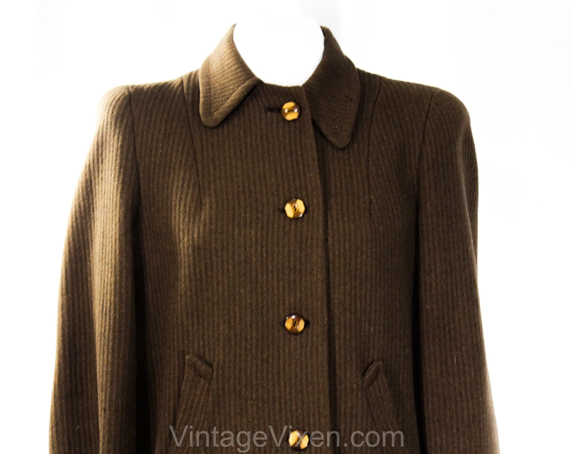 Size 6 1930s Reversible Coat - Authentic 30's Wool Tweed & Cotton Canvas Jacket with Art Deco Buttons - Rustic Ladies Work Wear - Bust 36