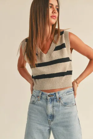 STRIPED KNITTED VEST