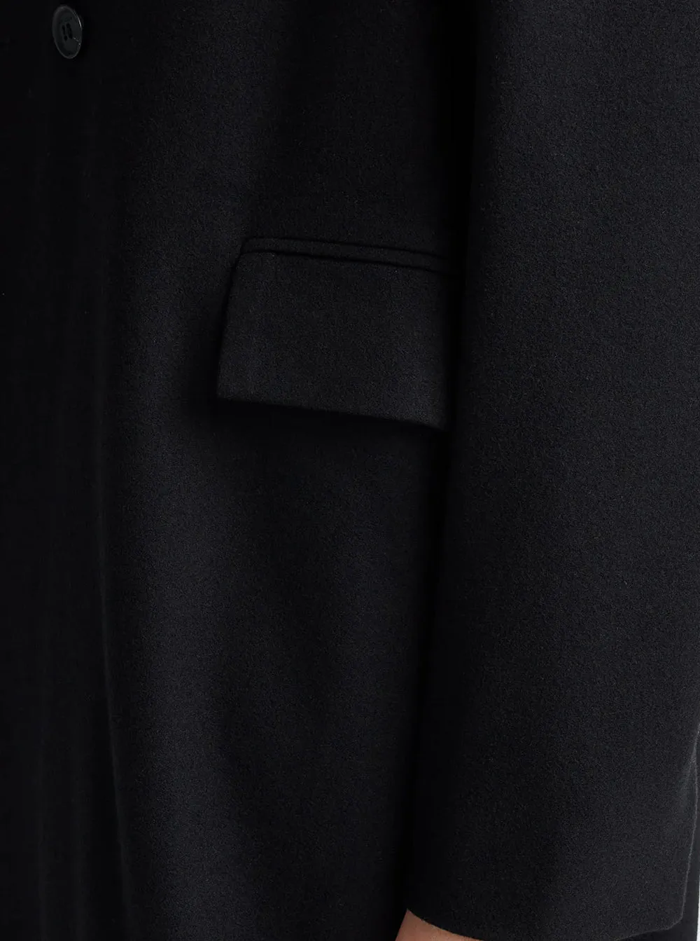 Tailored Wool Coat - Black