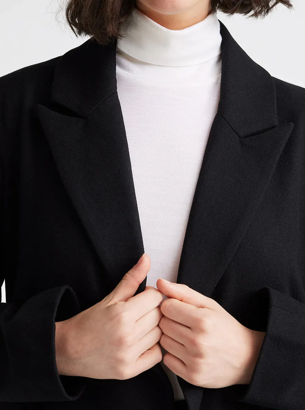 Tailored Wool Coat - Black
