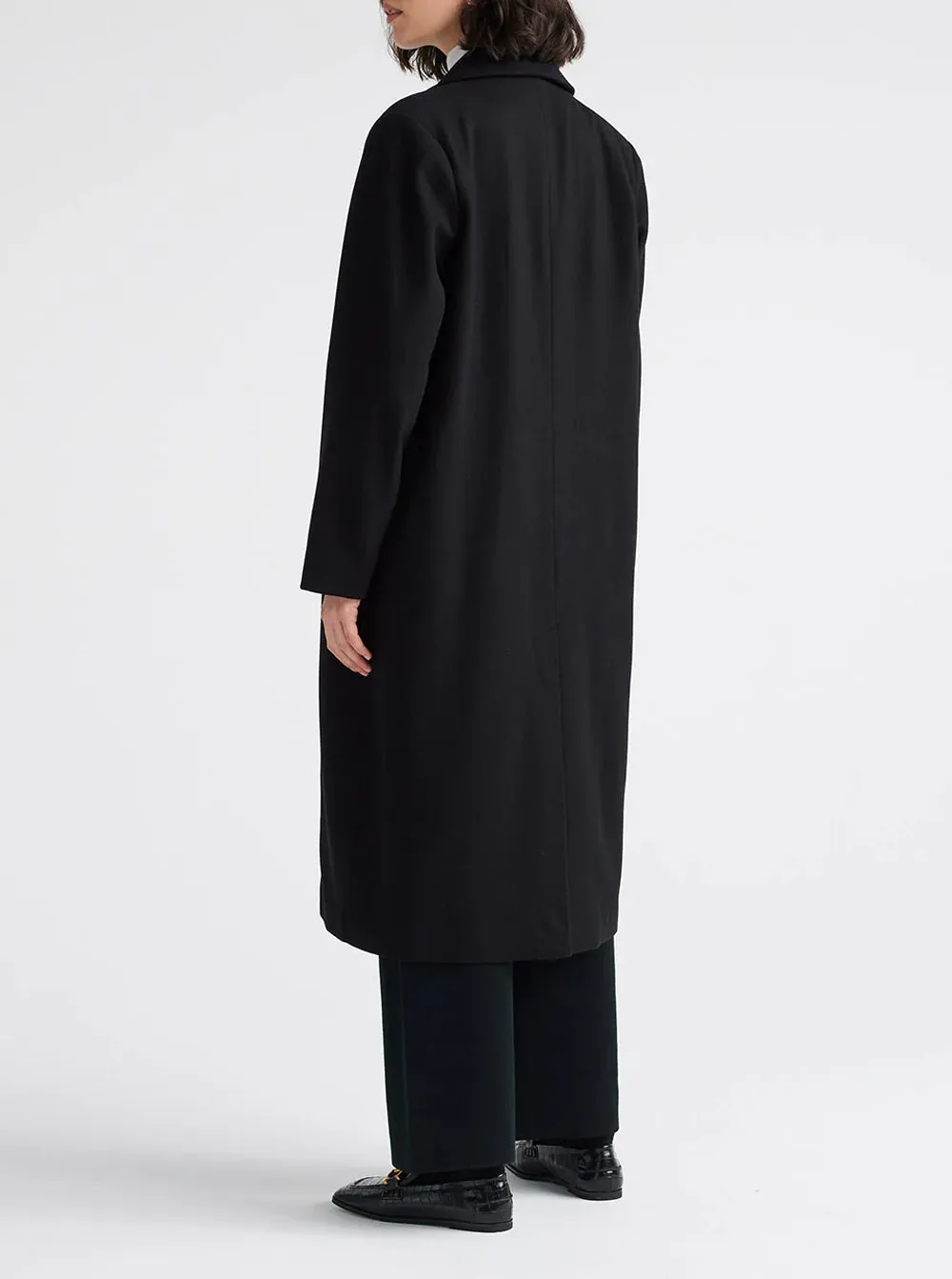 Tailored Wool Coat - Black