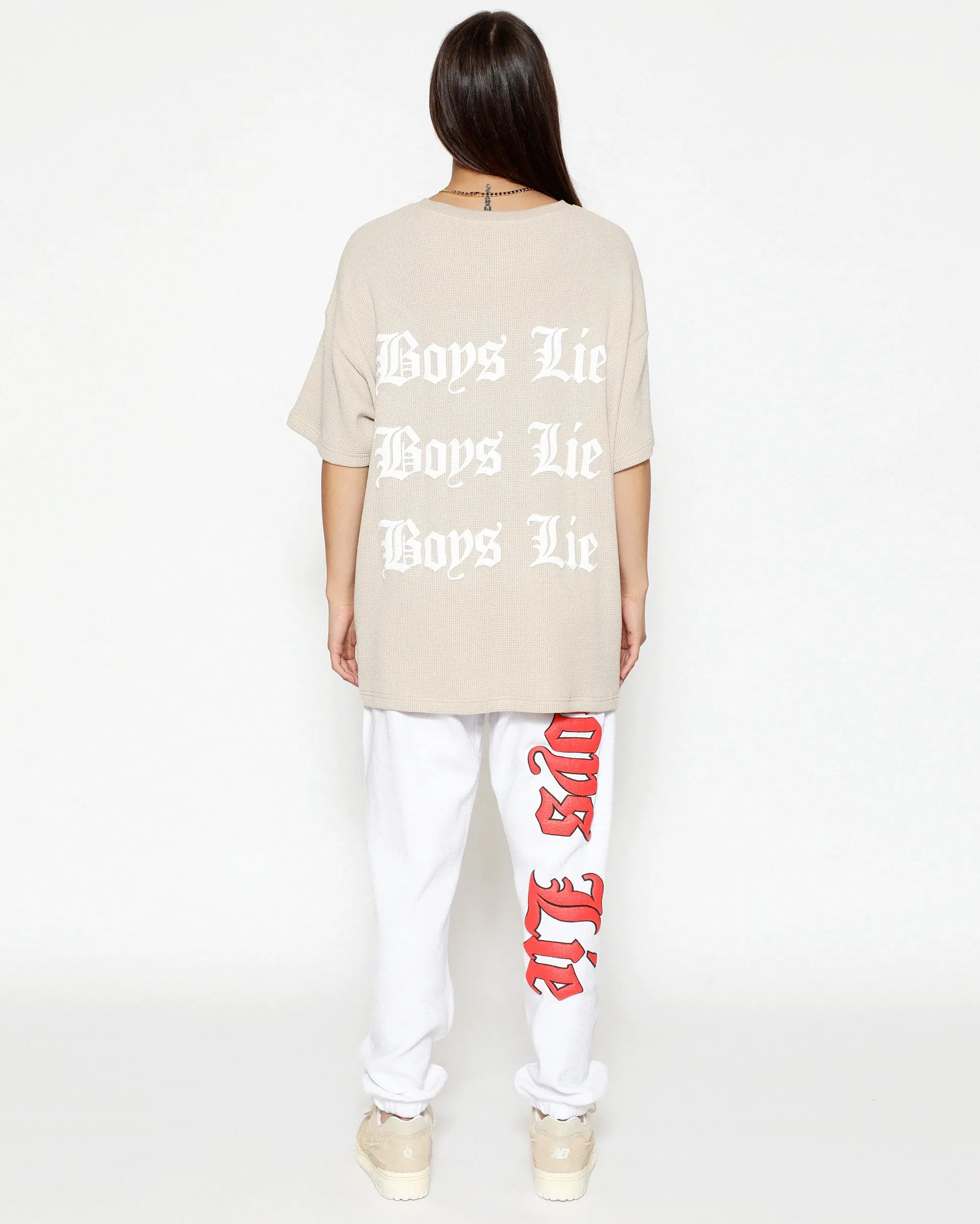 Tan Straight Flush Boyfriend Thermal Tee