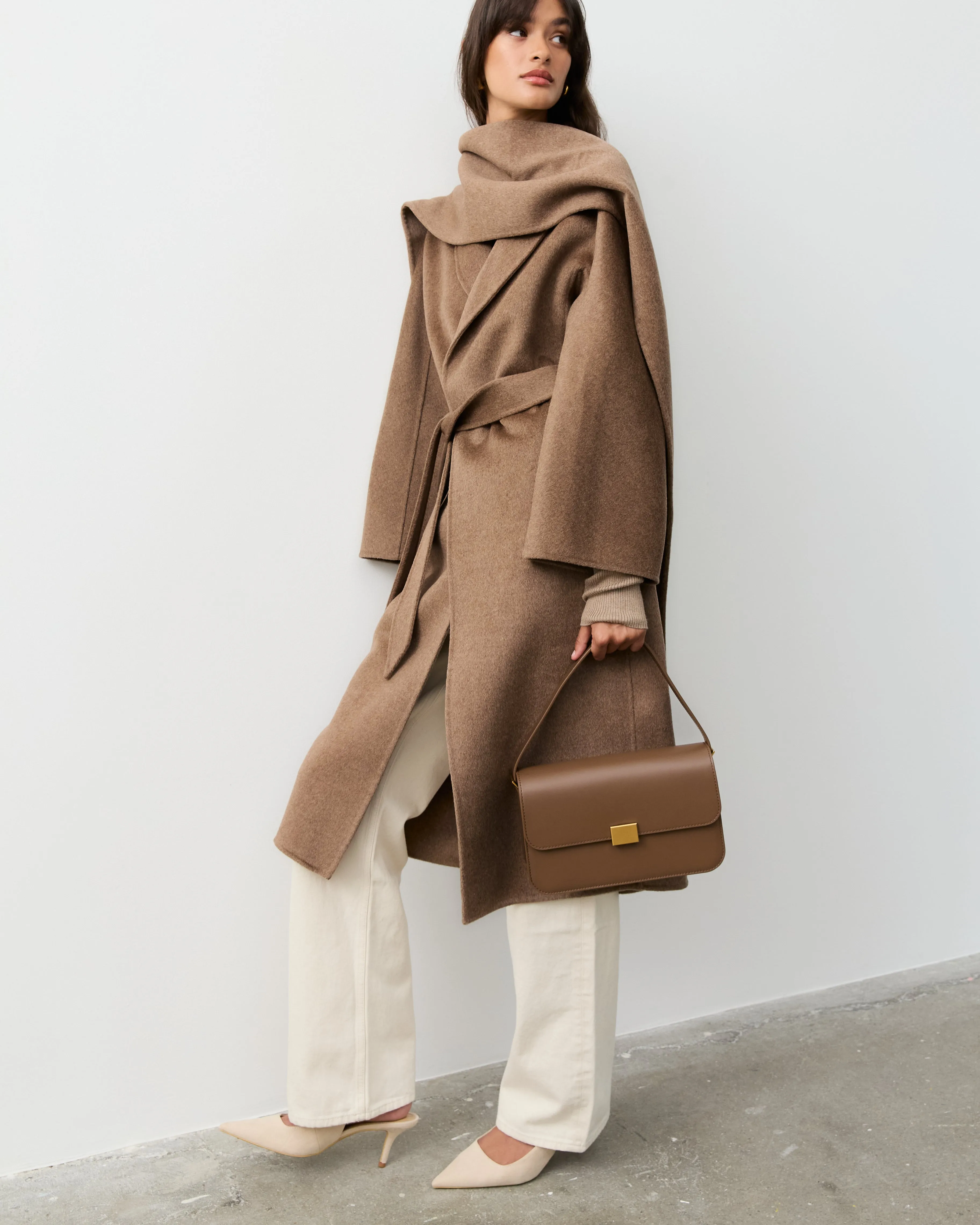 THE CURATED CLASSIC COAT - CHOCOLATE MELANGE