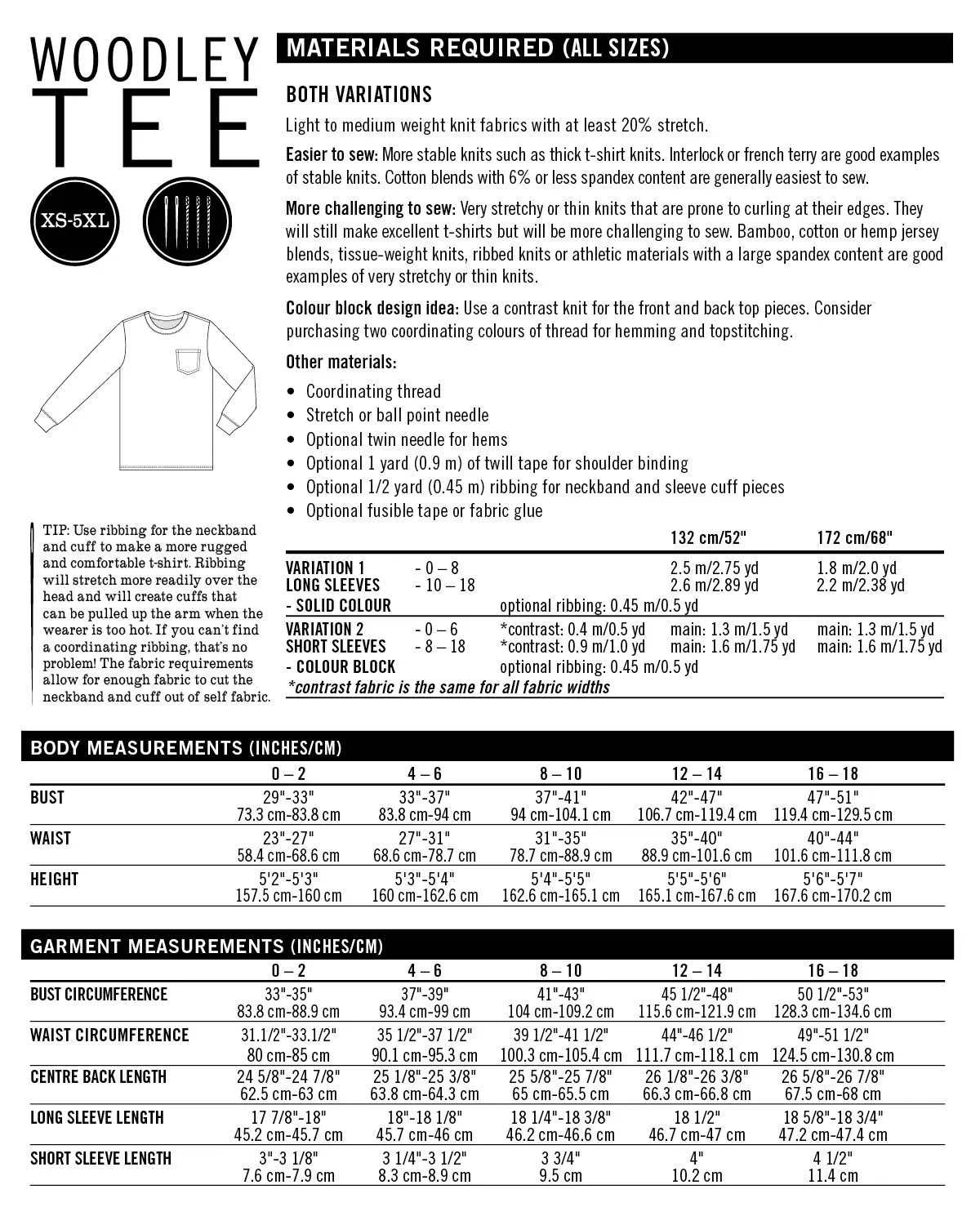 Thread Theory Women's Woodley Tee PDF Pattern