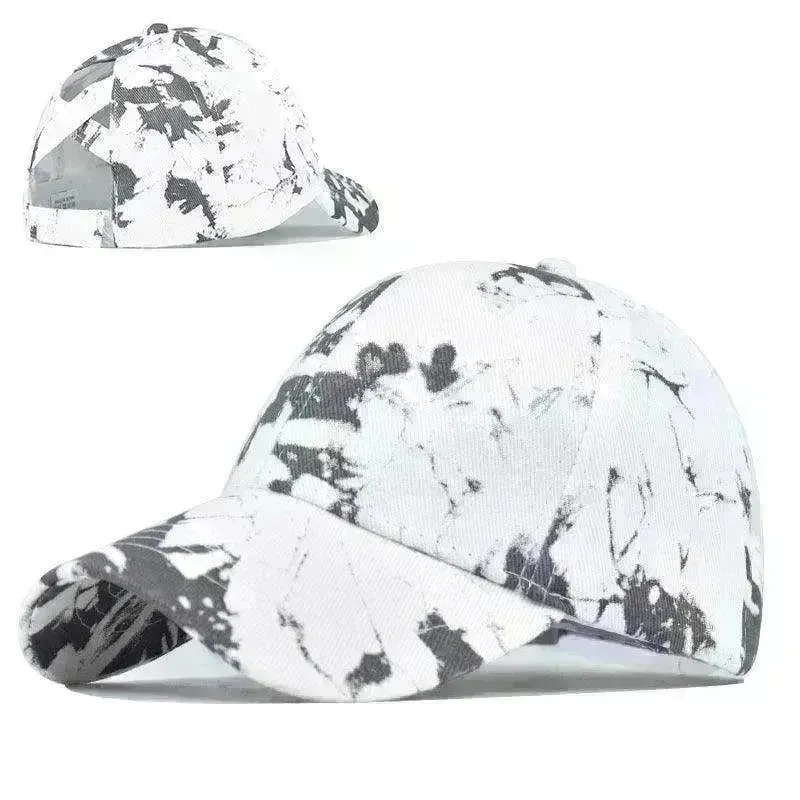 Tie-Dye Hat Pure Cotton Sun Visors Ponytail Cap