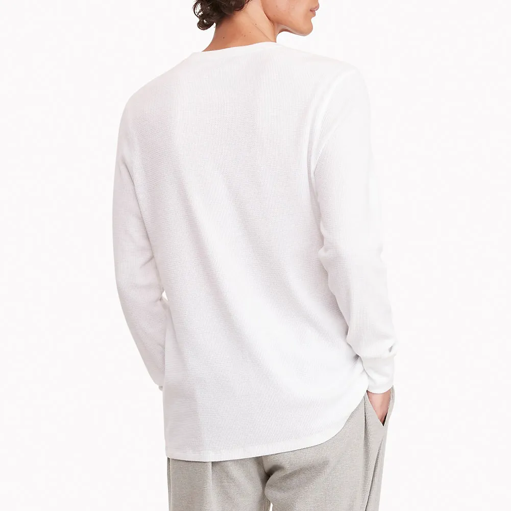 Tommy Hilfiger Men's Long Sleeve Shirt Warm Thermal Henley Neck Sleepwear Shirt