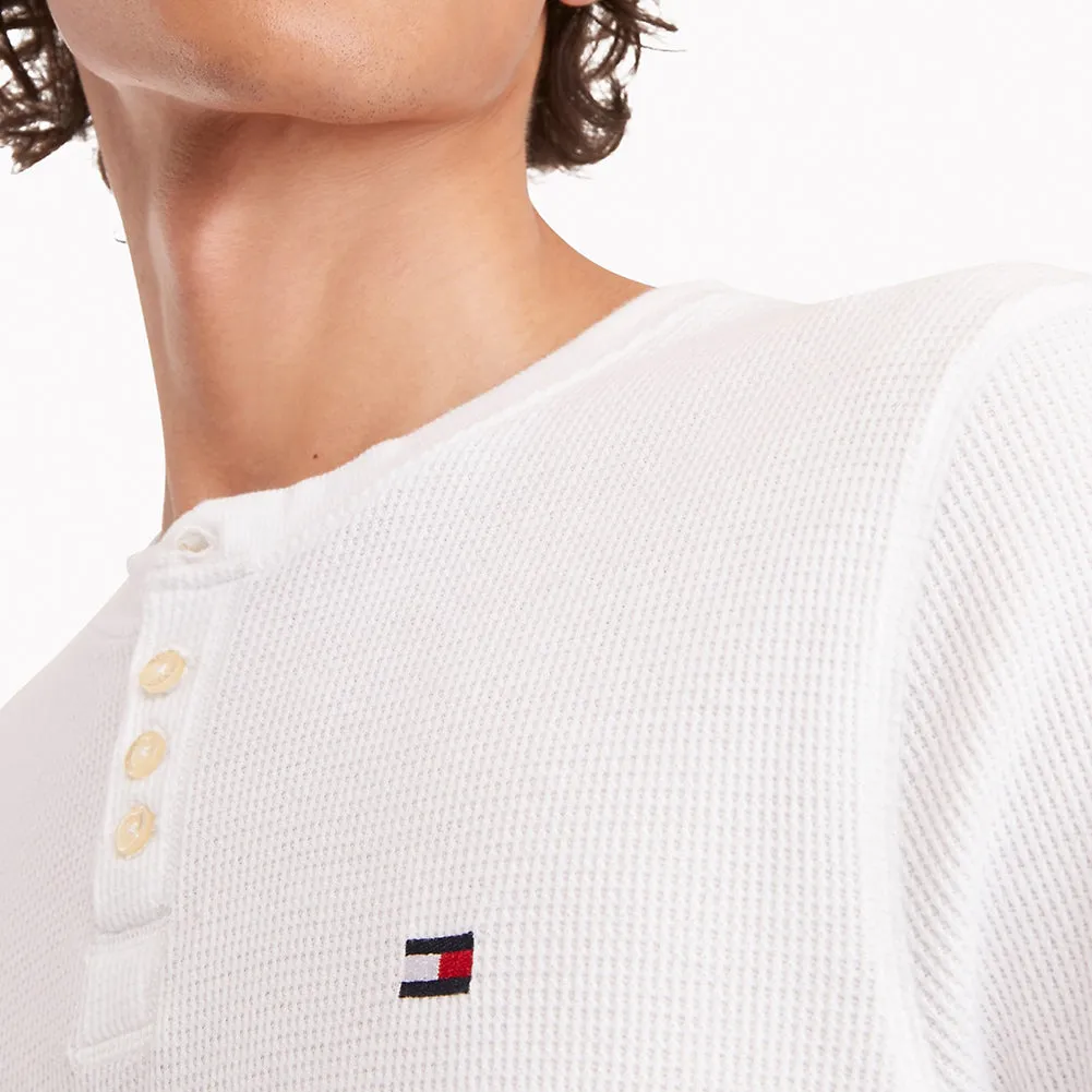 Tommy Hilfiger Men's Long Sleeve Shirt Warm Thermal Henley Neck Sleepwear Shirt