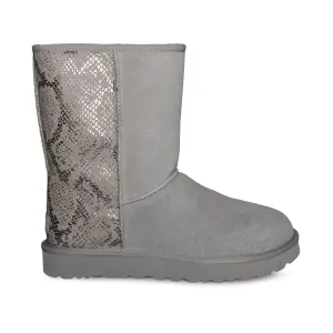 UGG Classic Short Metallic Snake Silver Boots - Women's