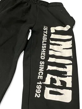 Vintage printed cotton black joggers