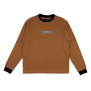 Welcome Breakdown Embroidered Thermal Shirt - Brown
