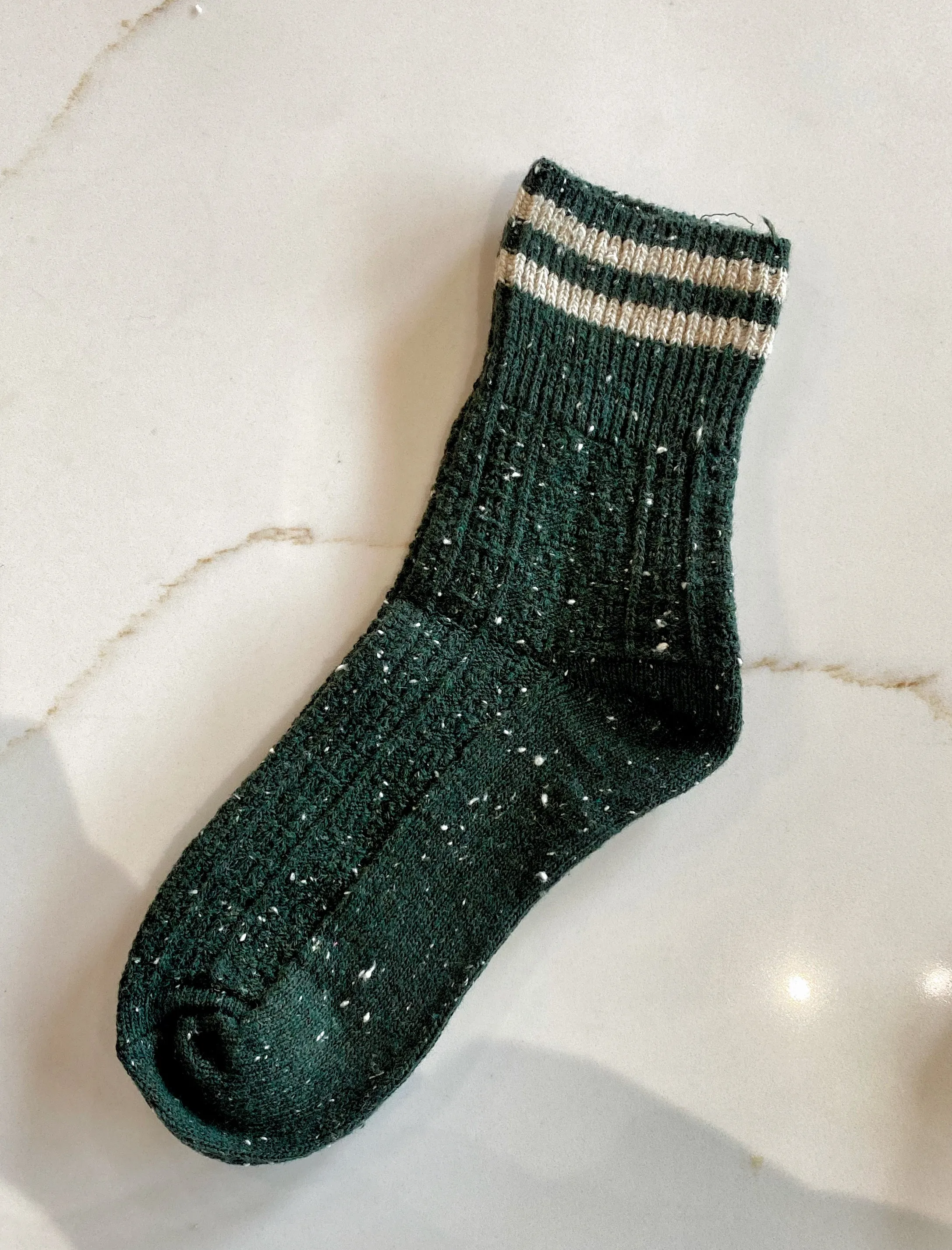 Winter Striped Crew Sock