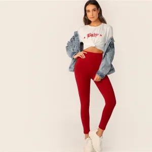 Women's Autumn Elastic-Waist Leggings