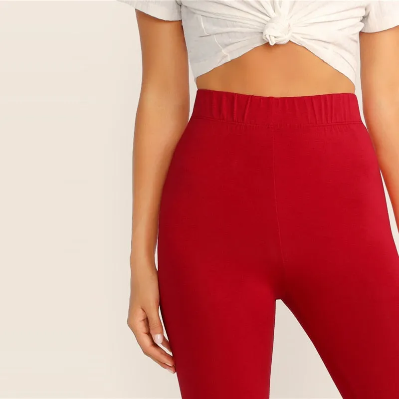 Women's Autumn Elastic-Waist Leggings