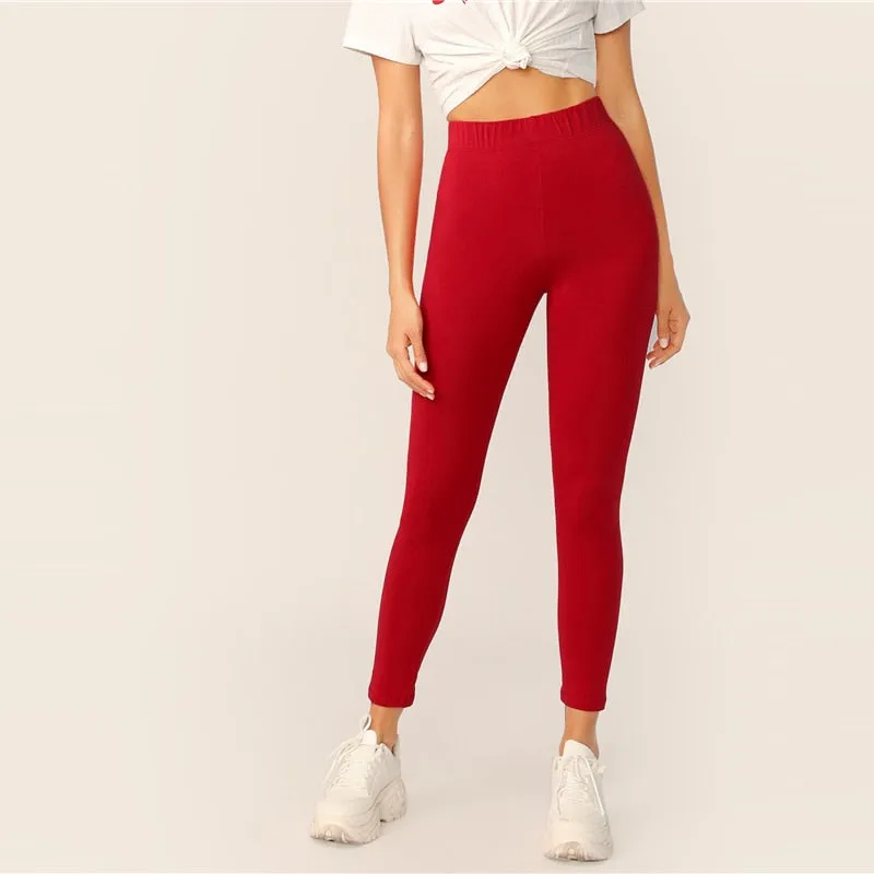 Women's Autumn Elastic-Waist Leggings