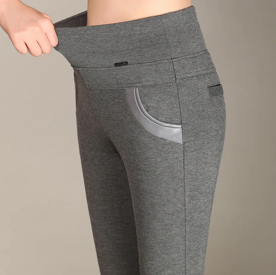 Women's Autumn/Winter Velvet High-Waist Skinny Warm Leggings