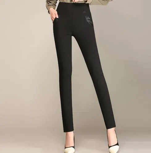 Women's Autumn/Winter Velvet High-Waist Skinny Warm Leggings