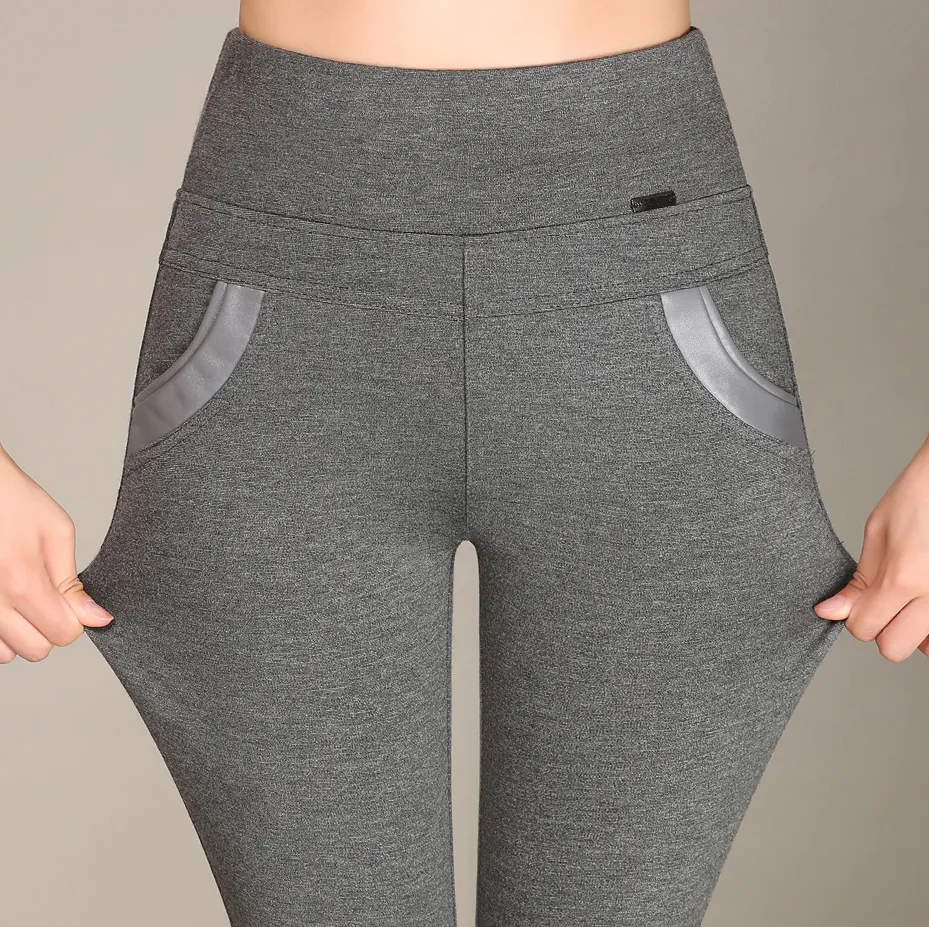 Women's Autumn/Winter Velvet High-Waist Skinny Warm Leggings