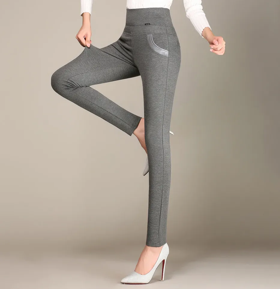 Women's Autumn/Winter Velvet High-Waist Skinny Warm Leggings