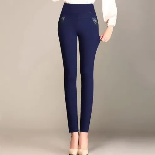 Women's Autumn/Winter Velvet High-Waist Skinny Warm Leggings