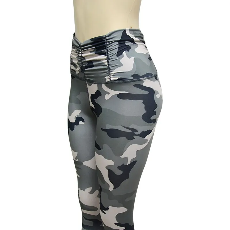 Women's Casual Mid-Waist Slim Fitness Leggings With Print