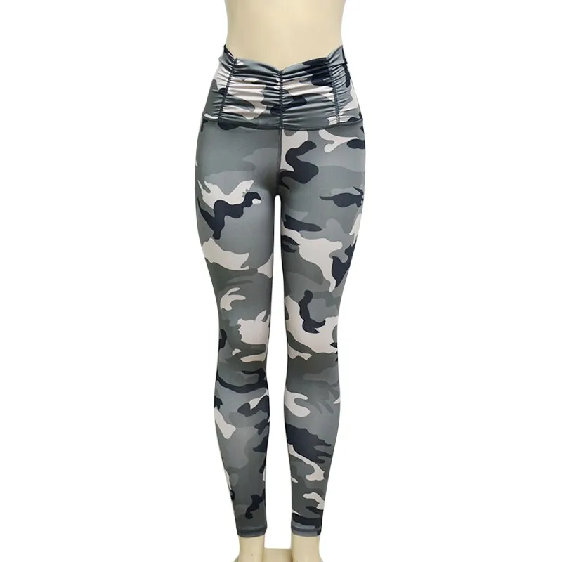 Women's Casual Mid-Waist Slim Fitness Leggings With Print