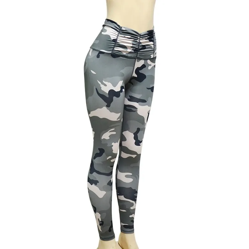 Women's Casual Mid-Waist Slim Fitness Leggings With Print