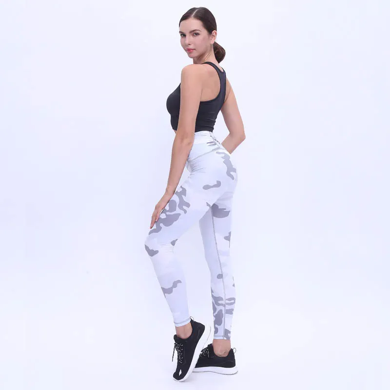Women's Casual Mid-Waist Slim Fitness Leggings With Print